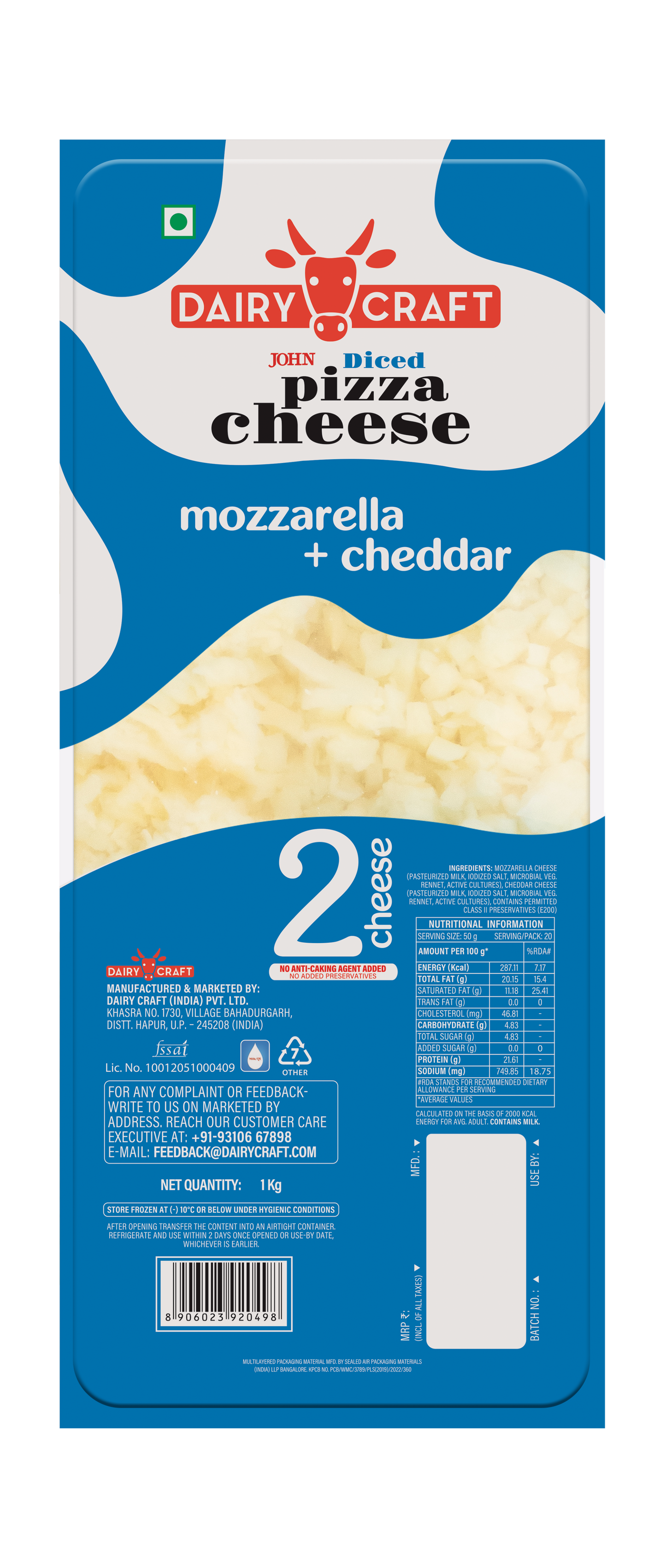 John Mozzarella + Cheddar Diced 2 Cheese